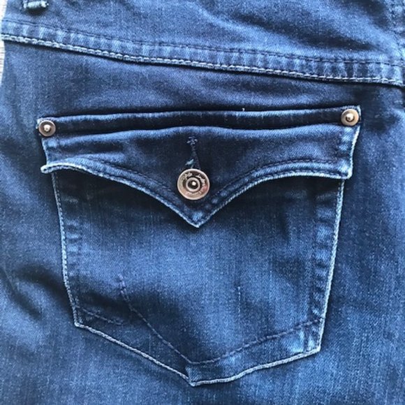 INC Dark Denim Tappered Leg Stretch Waist Jeans - Picture 6 of 8